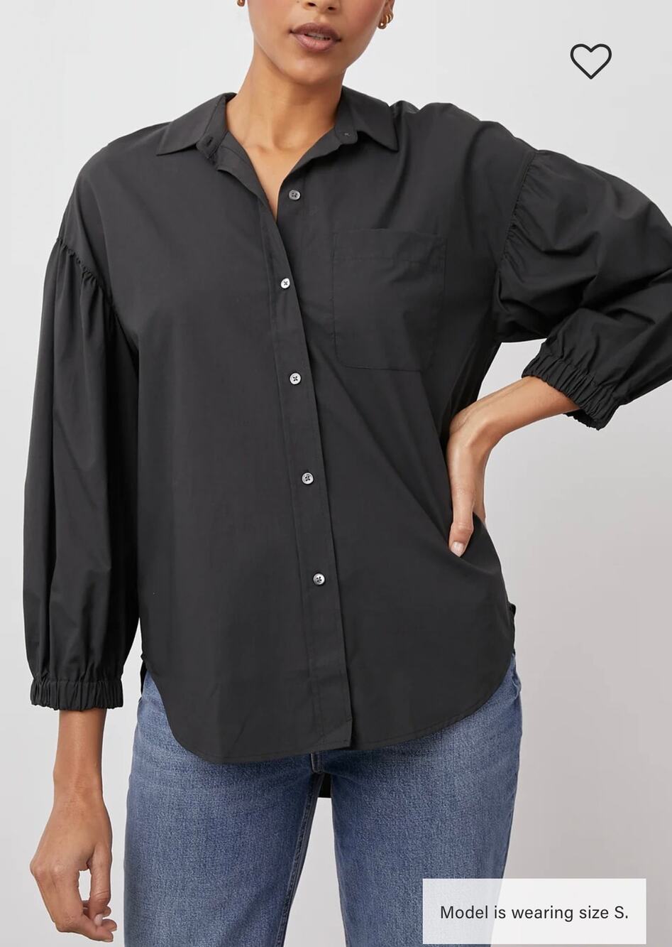 RAILS Winnie black button-up top - size medium - OB